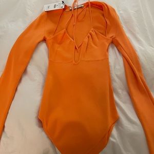 NWT Orange Zara bodysuit